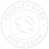 Cruelty free and vegan badge showing leaping bunny logo in circle